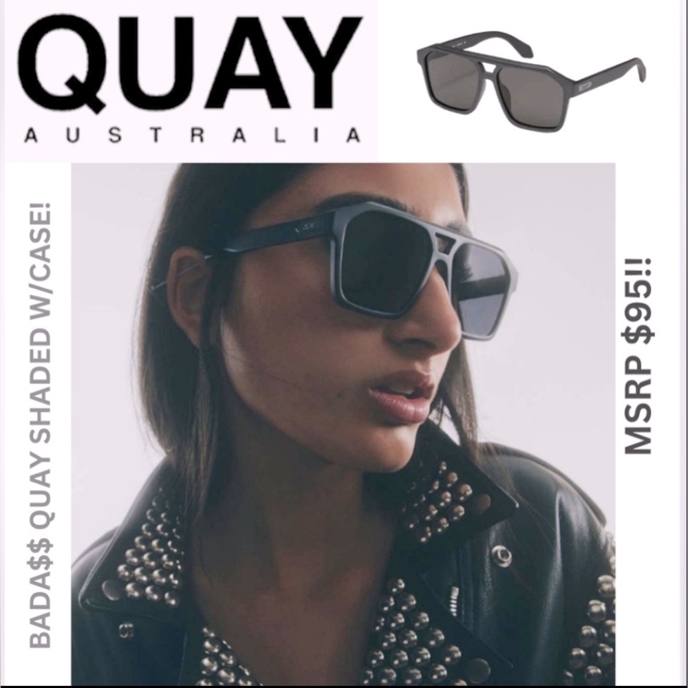 NWT! QUAY AUSTRALIA BADA$$ POLARIZED AVIATOR SHADES! MINT CONDITION W/ CASE!